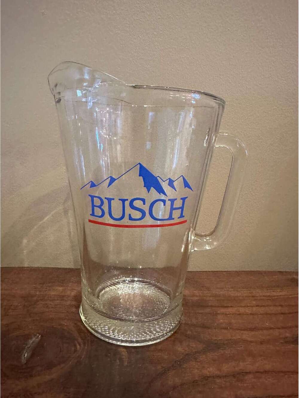 Vintage Busch Beer Glass Pitcher